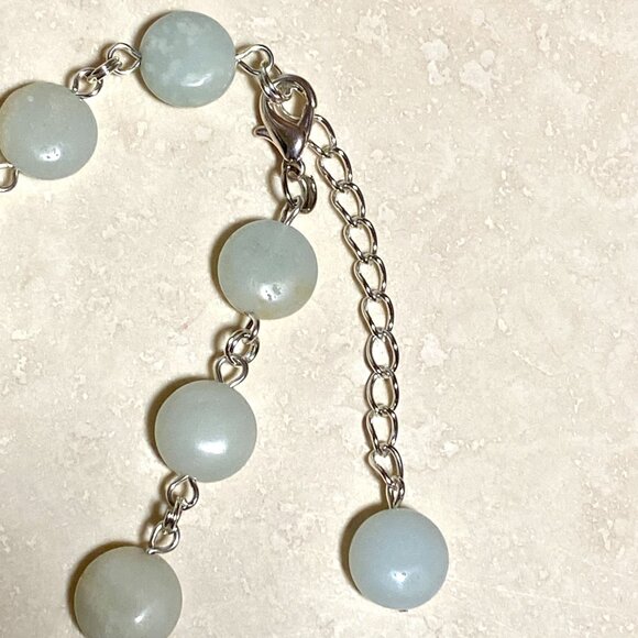 Genuine Pale Green Serpentine Necklace, Cute Dog Person Paw Print  + Gemstone - Picture 10 of 13